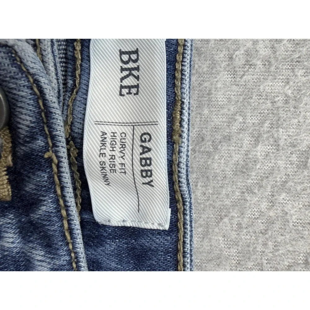 BKE‎ Gabby Jeans Womens Size 30 Blue High Rise Curvy Fit Ankle Skinny Distressed